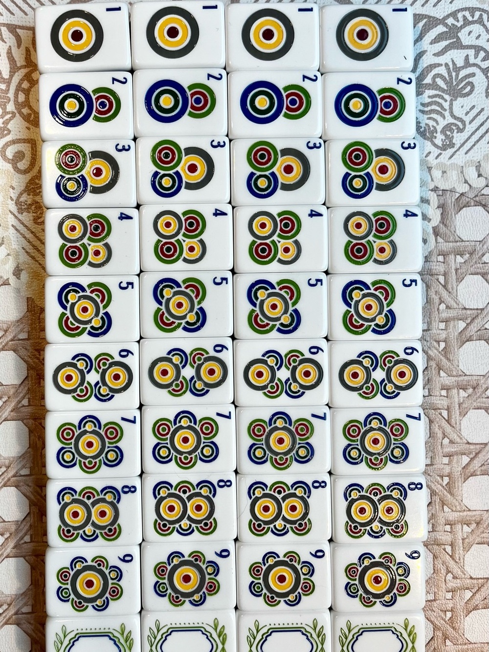 Chic Heritage Tortoise Engraved & Painted American Mahjong Set w/Green Layers - Picture 3 of 13
